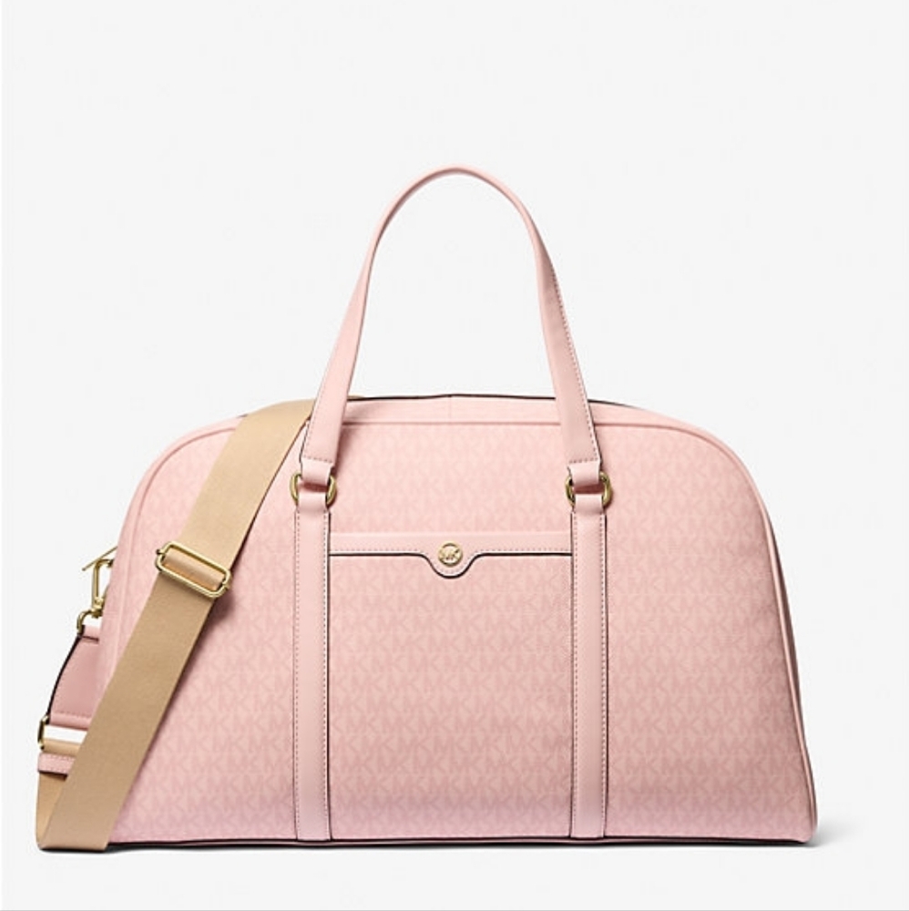 Michael Kors Jet Set Travel Extra-Large Signature Logo Weekender Bag (Powder Blu